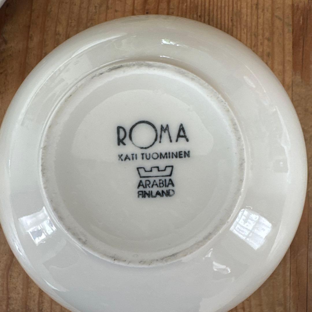 Arabia「ROMA」シリーズのディップボウル付きプレート ビンテージ