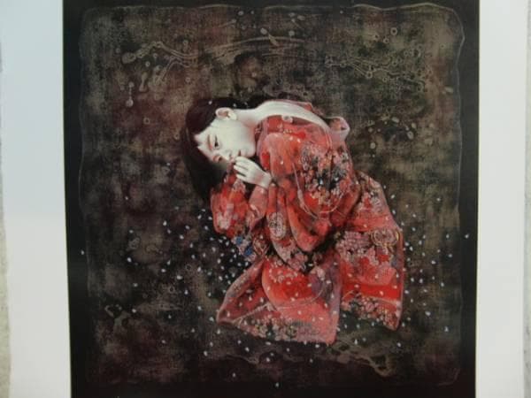 智内兄助、kyosuke、落花、新品額装付、画集画、状態良好