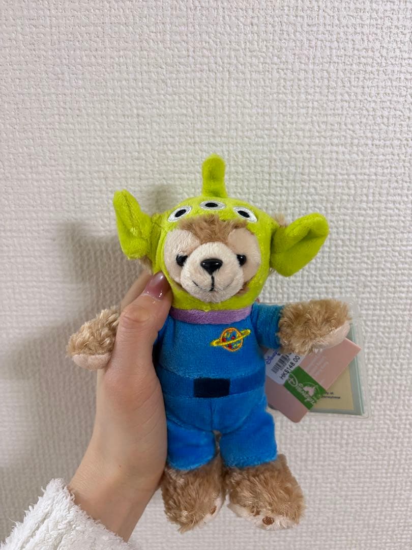 香港ディズニー限定ダッフィー リトルグリーンメンぬいぐるみ キーホルダー　新品