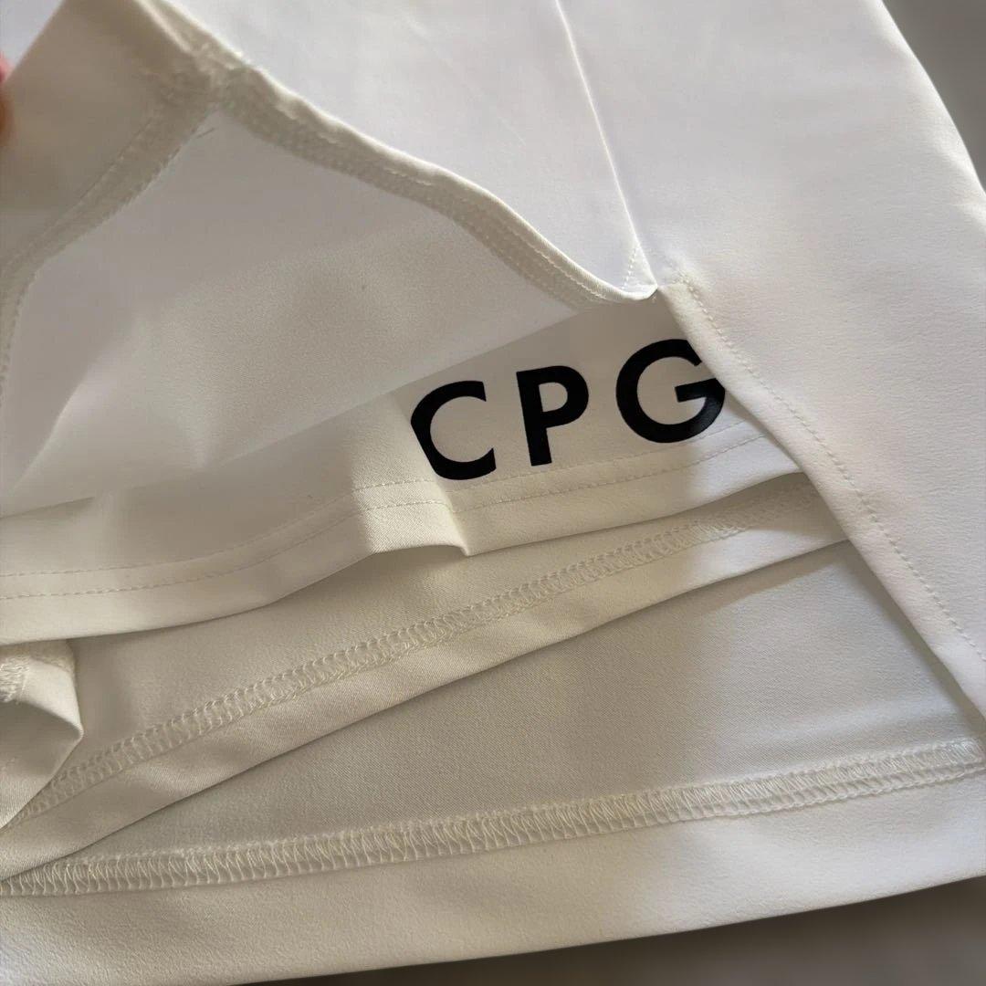 【新品タグ付】 CPG♪ホワイト スカート サイドスリット インナーパンツ一体型