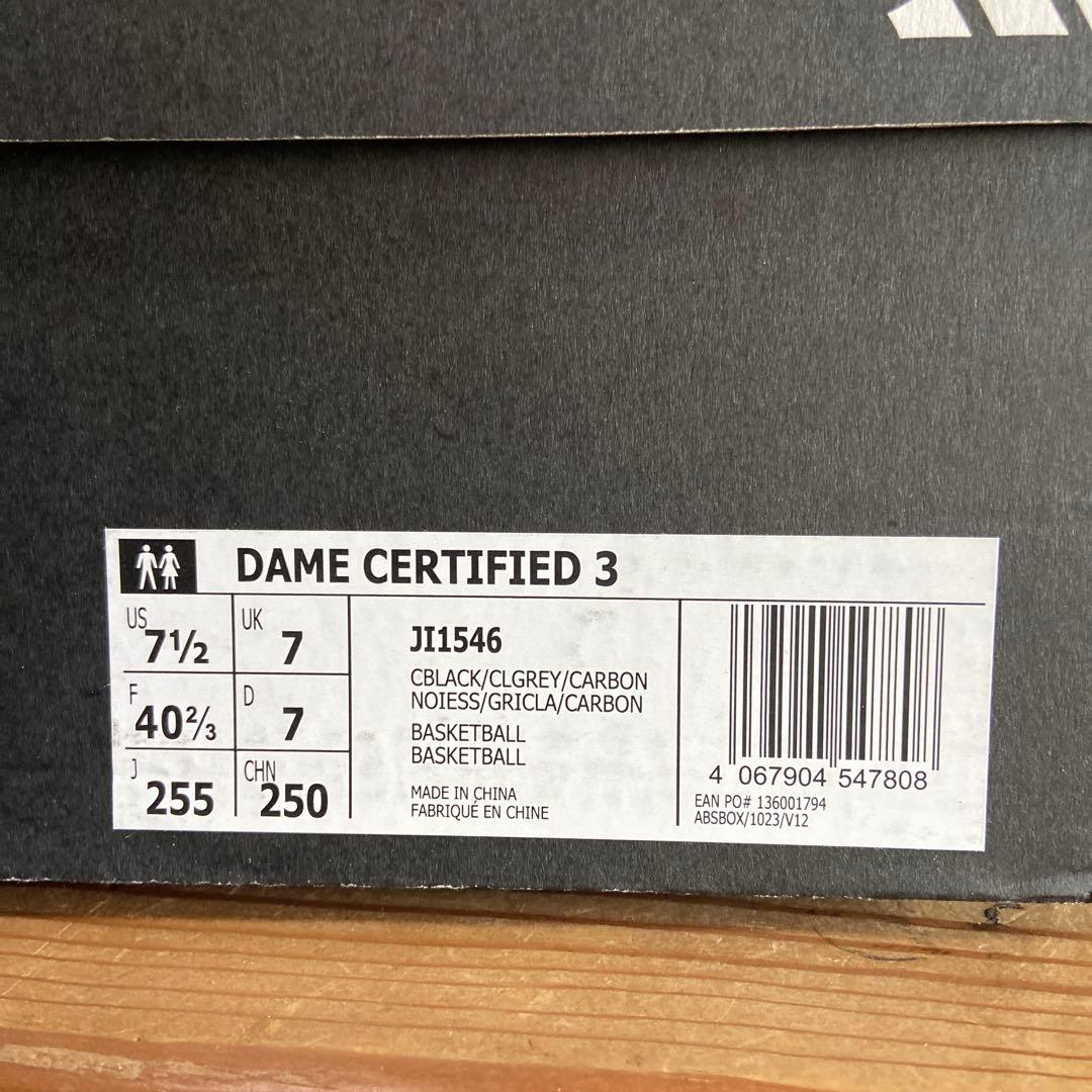 24時間発送/新品adidas Dame CERTIFIED3バスケシューズ