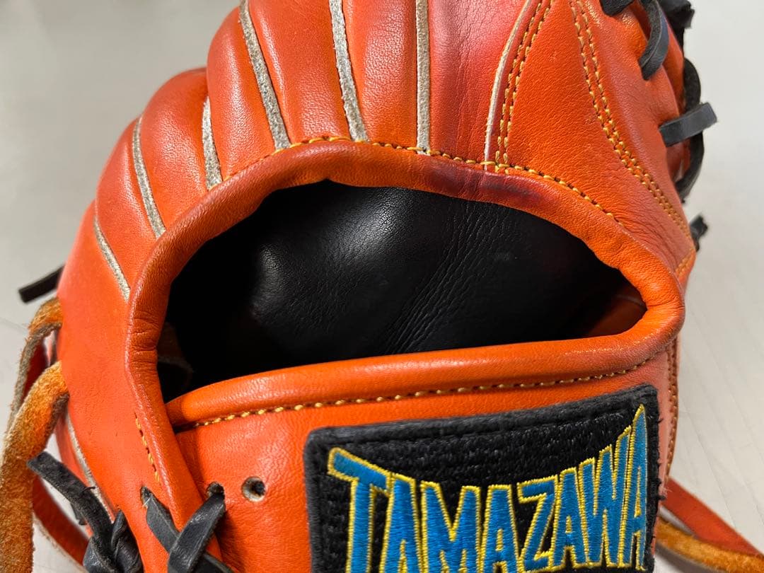 タマザワ　玉澤　軟式　グローブ　内野手　右投げ　オレンジ