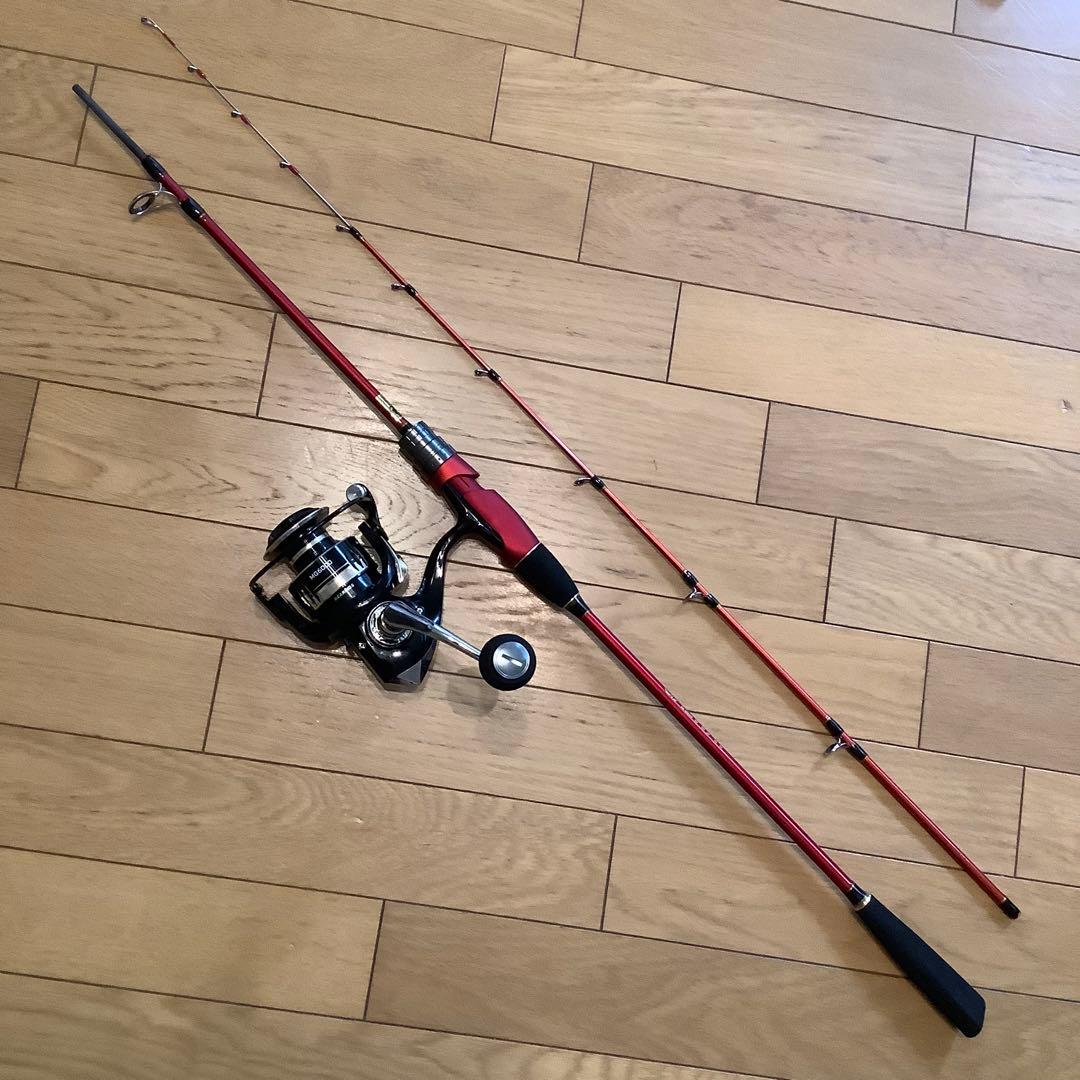 1.68mMAX120g 2ピースロッド&ゴリ巻きスピニングリール6000番