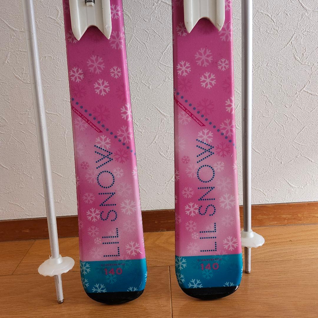 スキー板 エランELAN 140cm ストック 95cmセット 子ども用