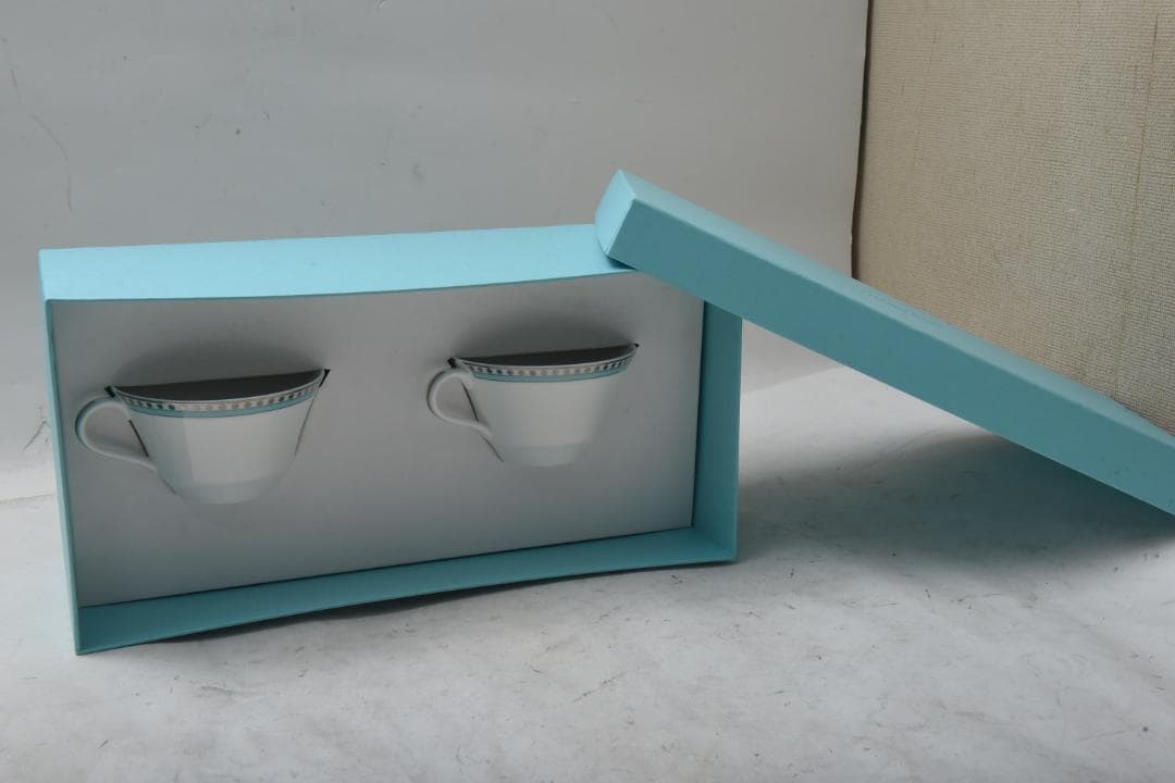 新品未使用 ティファニー Tiffany プラチナブルーバンド カップソーサー