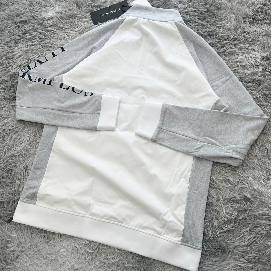 新品　LUXEAKMPLUS ハーフジップ　プルオーバー　防風　ホワイト　XL
