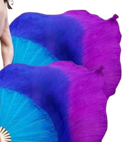 【新品】両手！ビッグフラッターファンベール★水色青紫