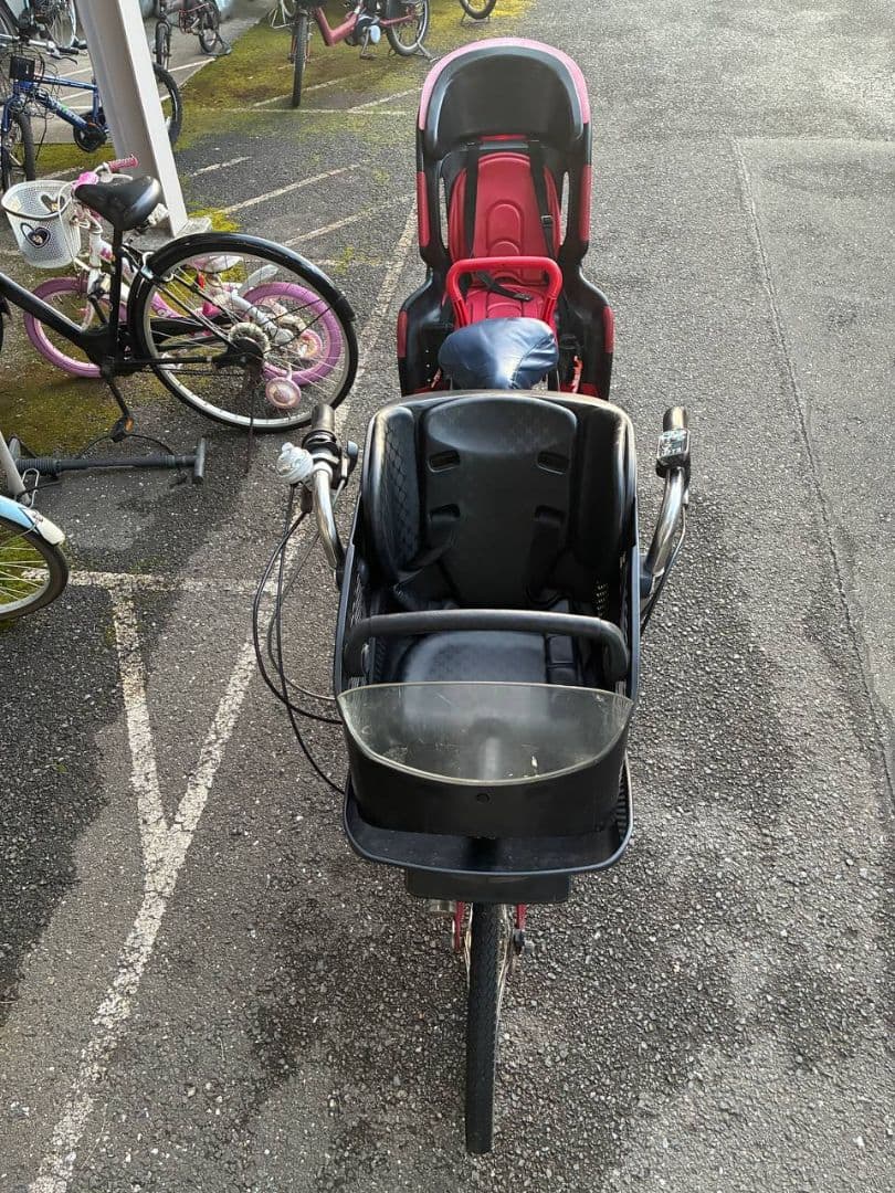 YAMAHA 赤 シティサイクル チャイルドシート付き