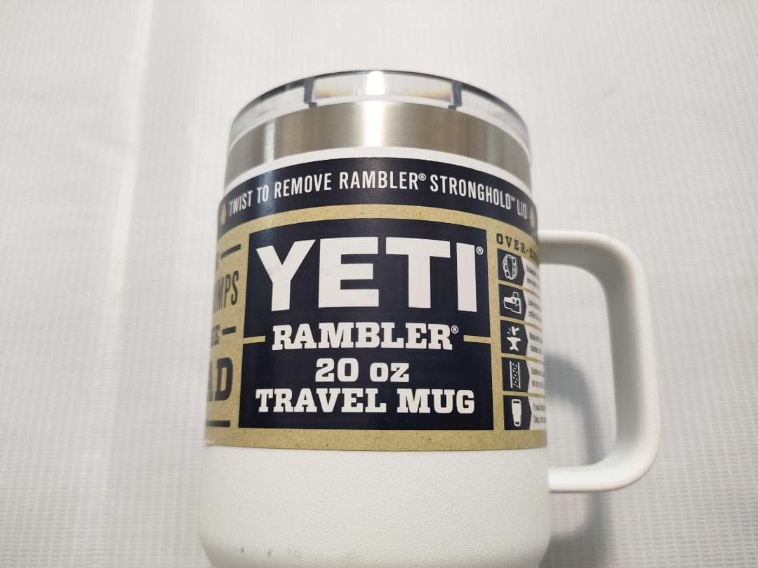 YETI ランブラー 20oz トラベルマグ 白 保温保冷 蓋付き