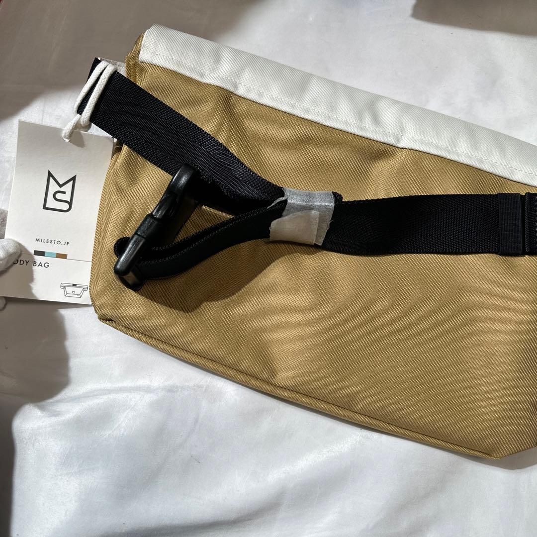 新品　MILESTO Hutte ボディバッグ ホワイト　コーデュラナイロン