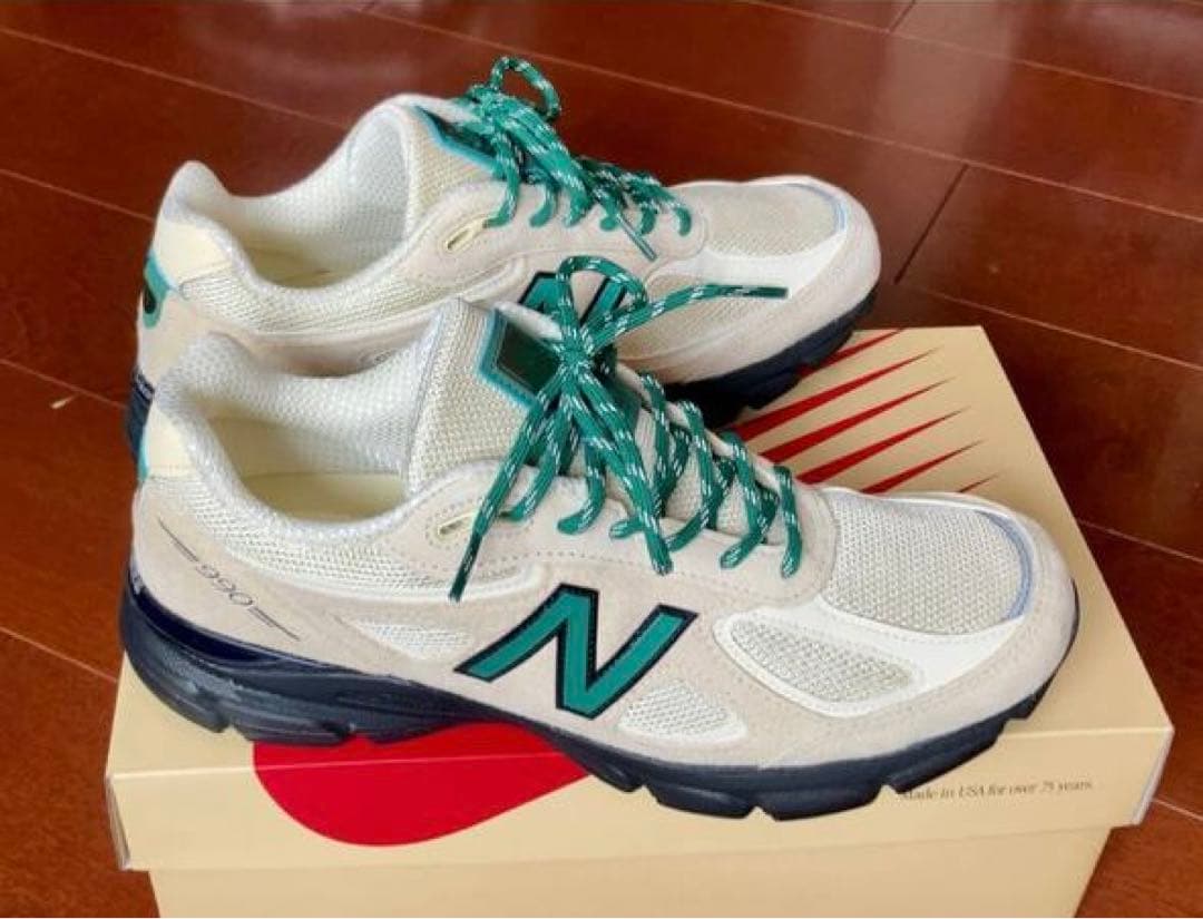 サイズ27.0 New Balance 990 スニーカー クリーム/グリーン