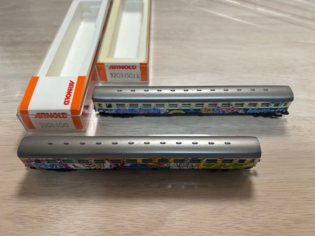 2両　Nゲージ 鉄道模型 グラフィティアートセット　欧州　ドイツ　アーノルド