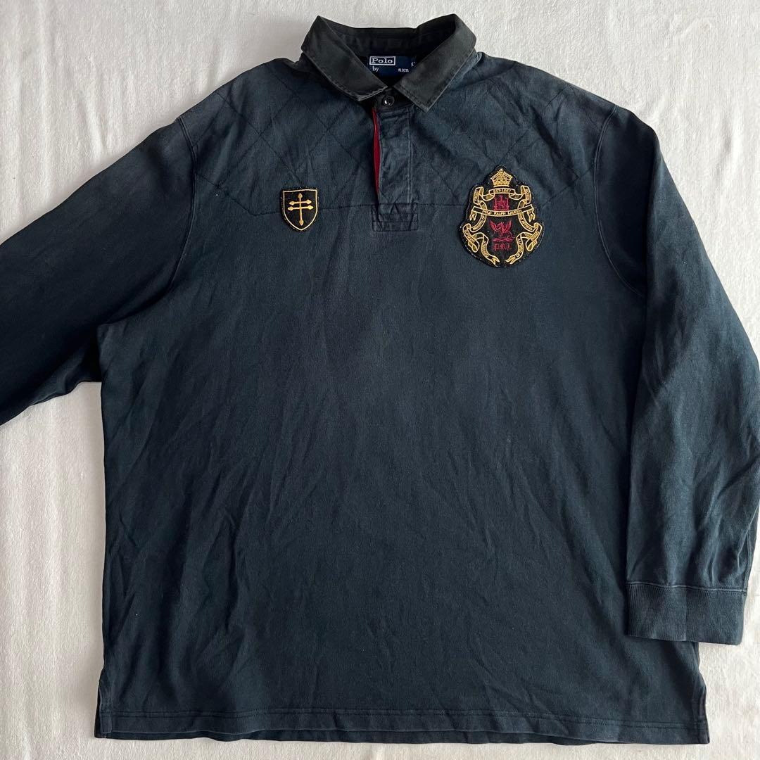 Polo by Ralph Lauren ラガーシャツ XXL ワッペン 黒