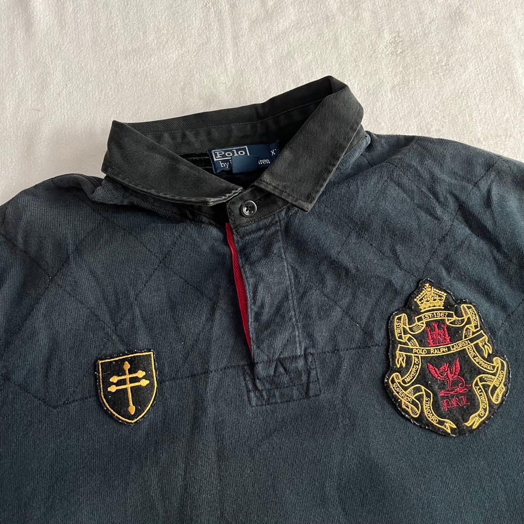 Polo by Ralph Lauren ラガーシャツ XXL ワッペン 黒