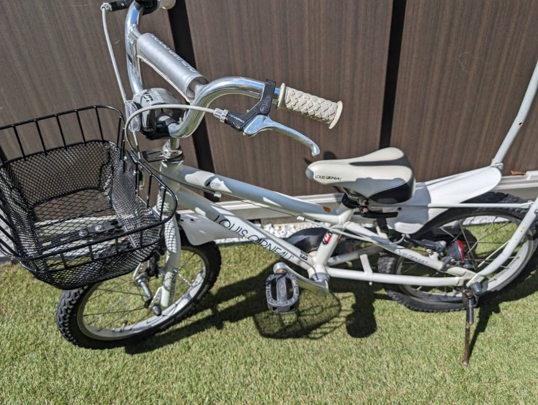 ルイガノキッズ　16インチ　自転車　カゴ付き　補助輪　アシストバー付き