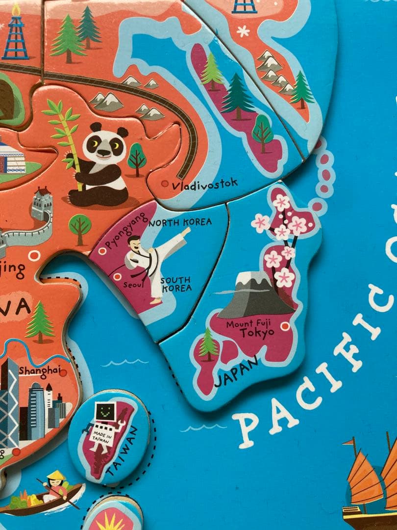 ジャノー　JANOE マグネット　ジグソーパズル 世界地図