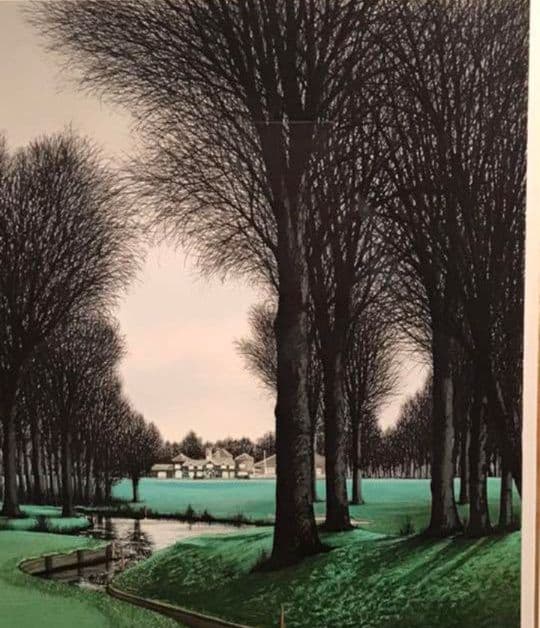 ジャックデペルト　ゴルフ場風景　リトグラフ　絵画美術品