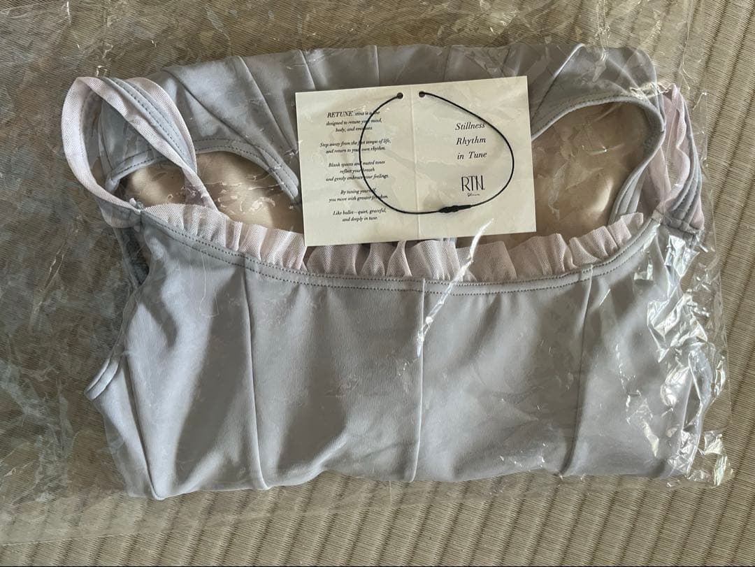 新品　stina スティナ　RTN レオタード　ライトグレー×ピンク　XS