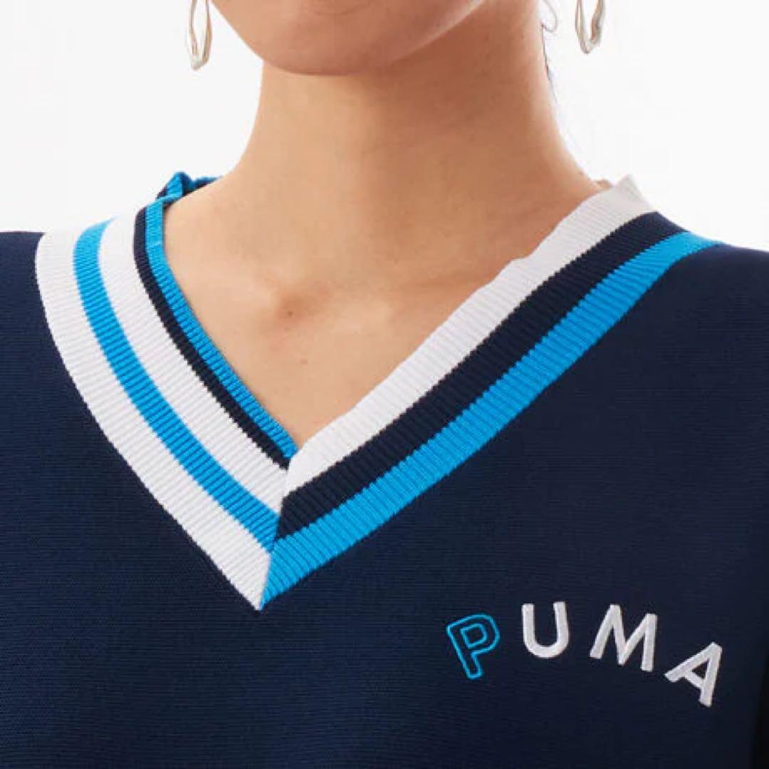 新品 PUMA ゴルフ Vネック ドラマ衣装 ニット スカート 上下セット