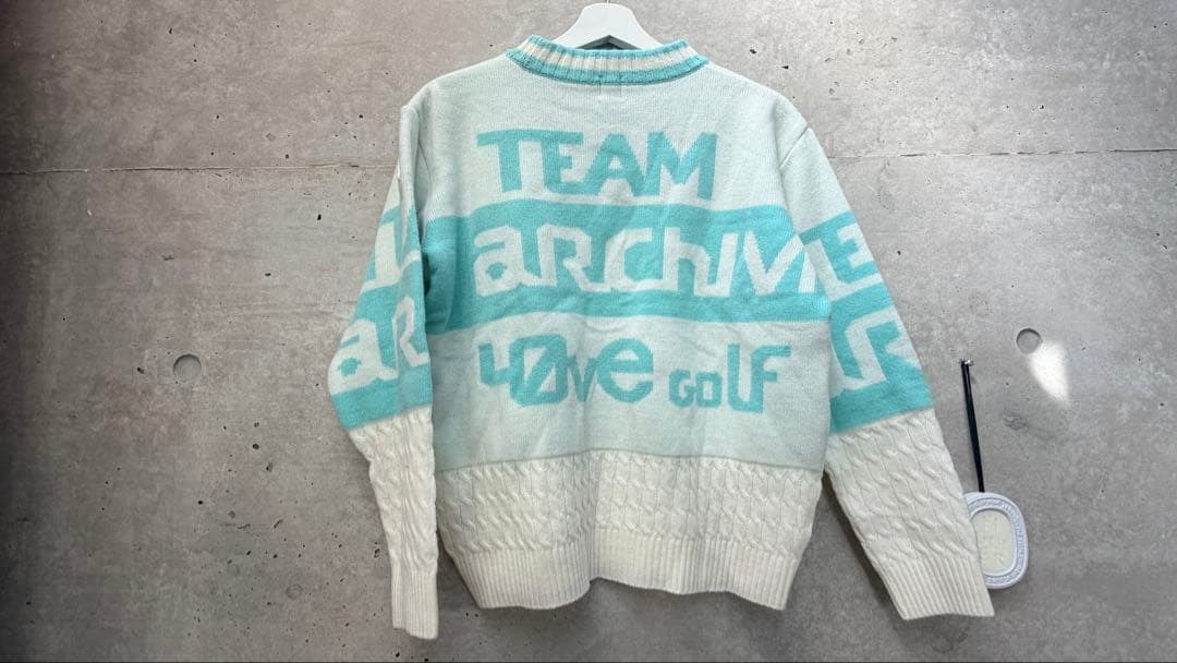 【archivio アルチビオ】ニットセーター（水色×白）