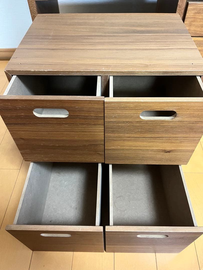 無印良品　スタッキングシェルフ2×3 ・スタッキングチェスト3点　ウォールナット
