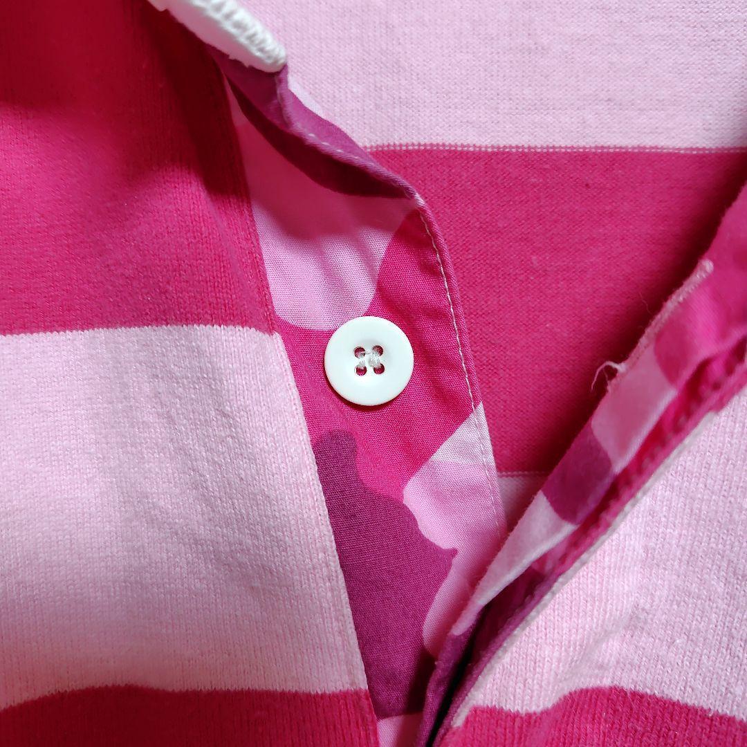 BAPE ストライプ ラガーシャツ ピンク