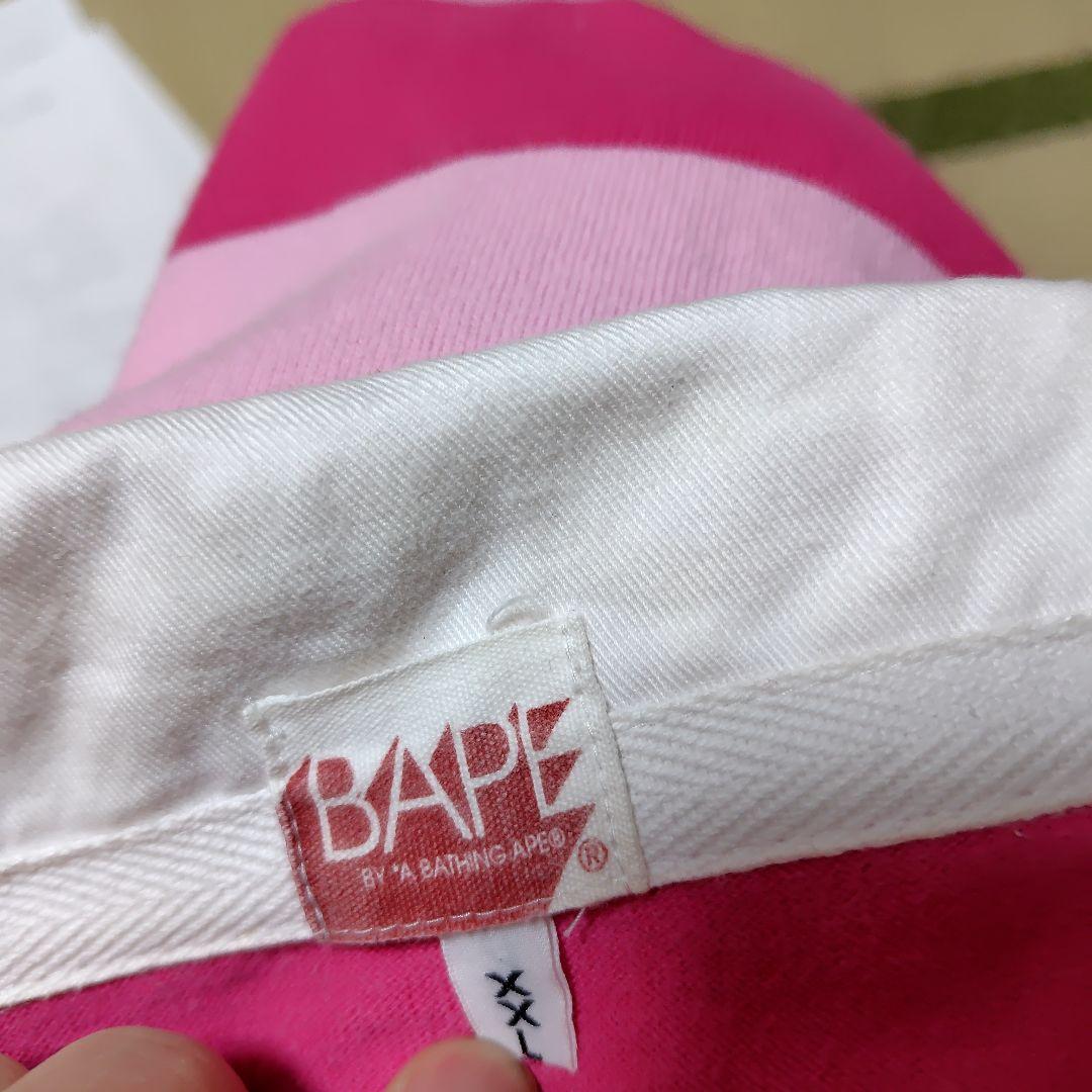 BAPE ストライプ ラガーシャツ ピンク