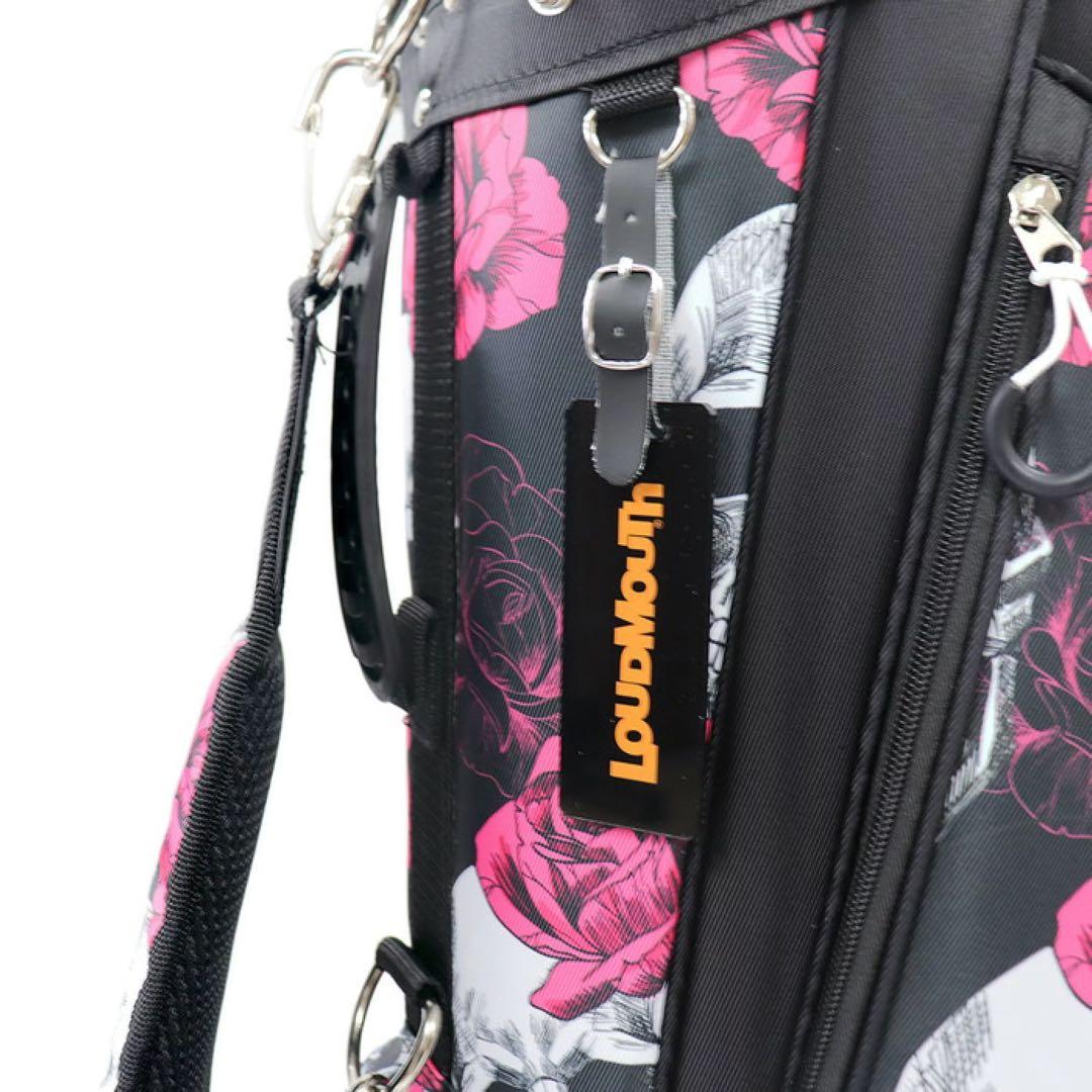 【新品】ラウドマウス キャディバッグ 8.5型 スカル＆ローズ 297