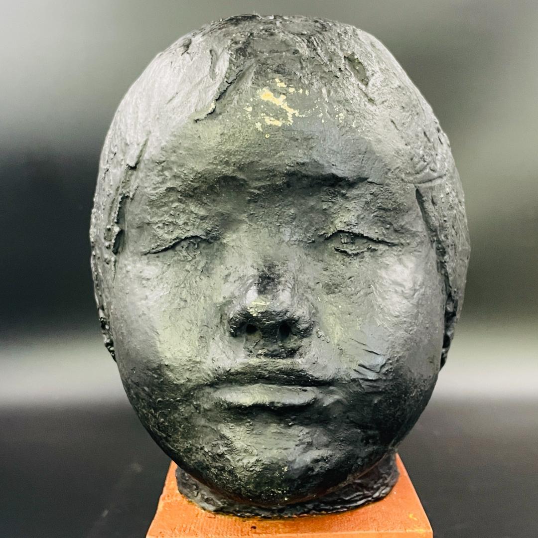 二部黎 にべれい 女性頭部像 彫刻作品 約35cm 北海道 小樽 本郷新師事