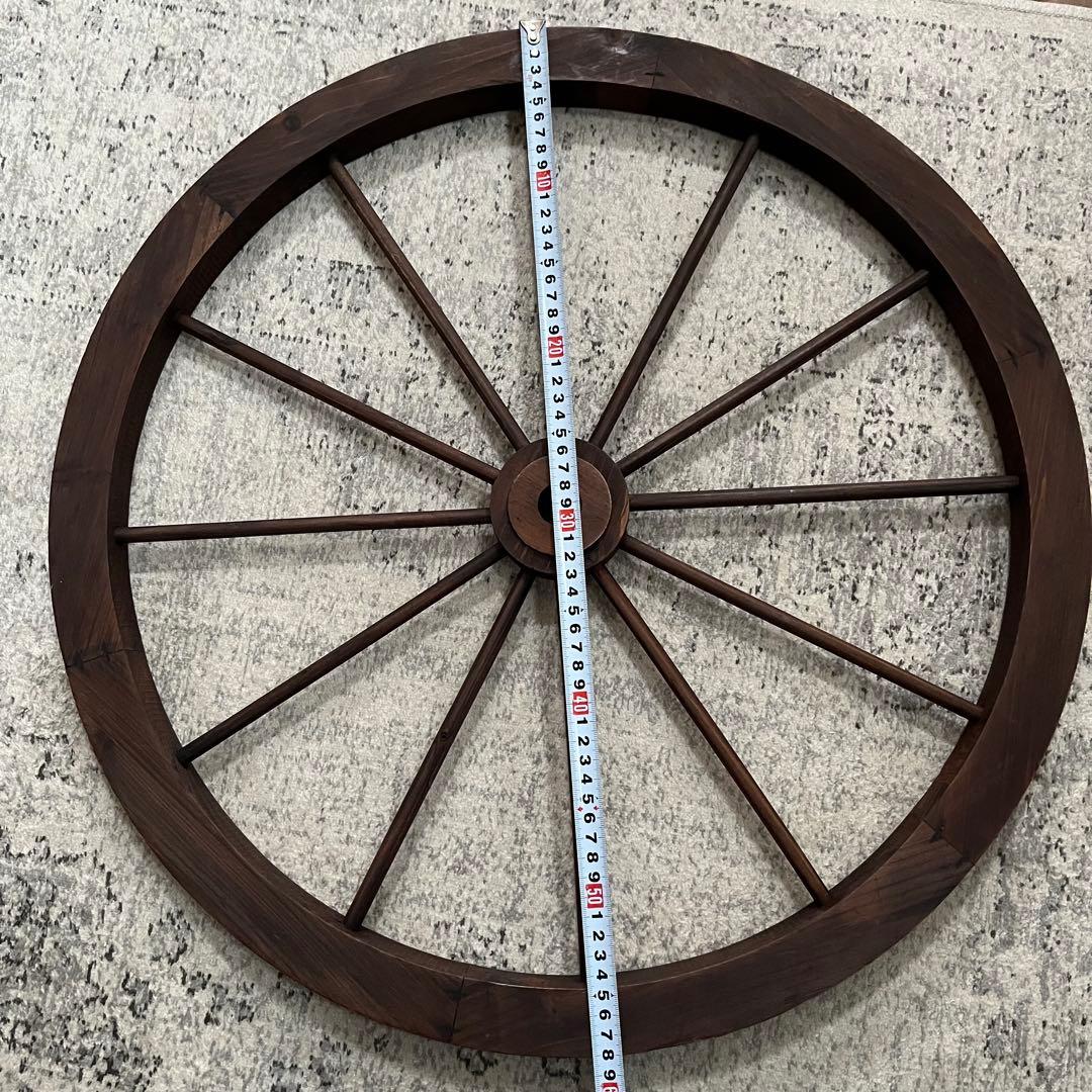 木製装飾用車輪型オーナメント 約58cm