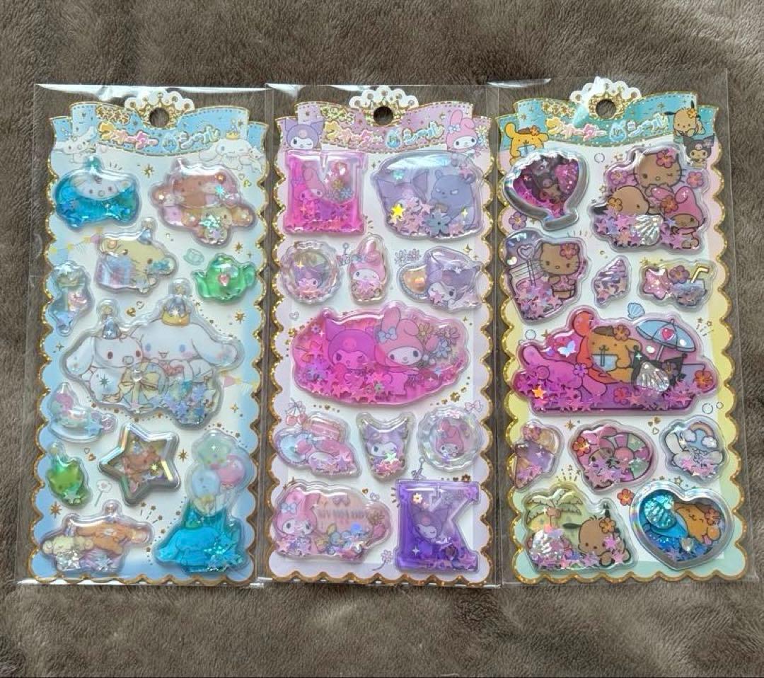 サンリオ　キラキラウォーターインシール　6枚セット