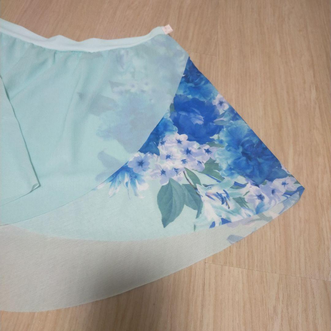 Chacott 水色 花柄 バレエスカート