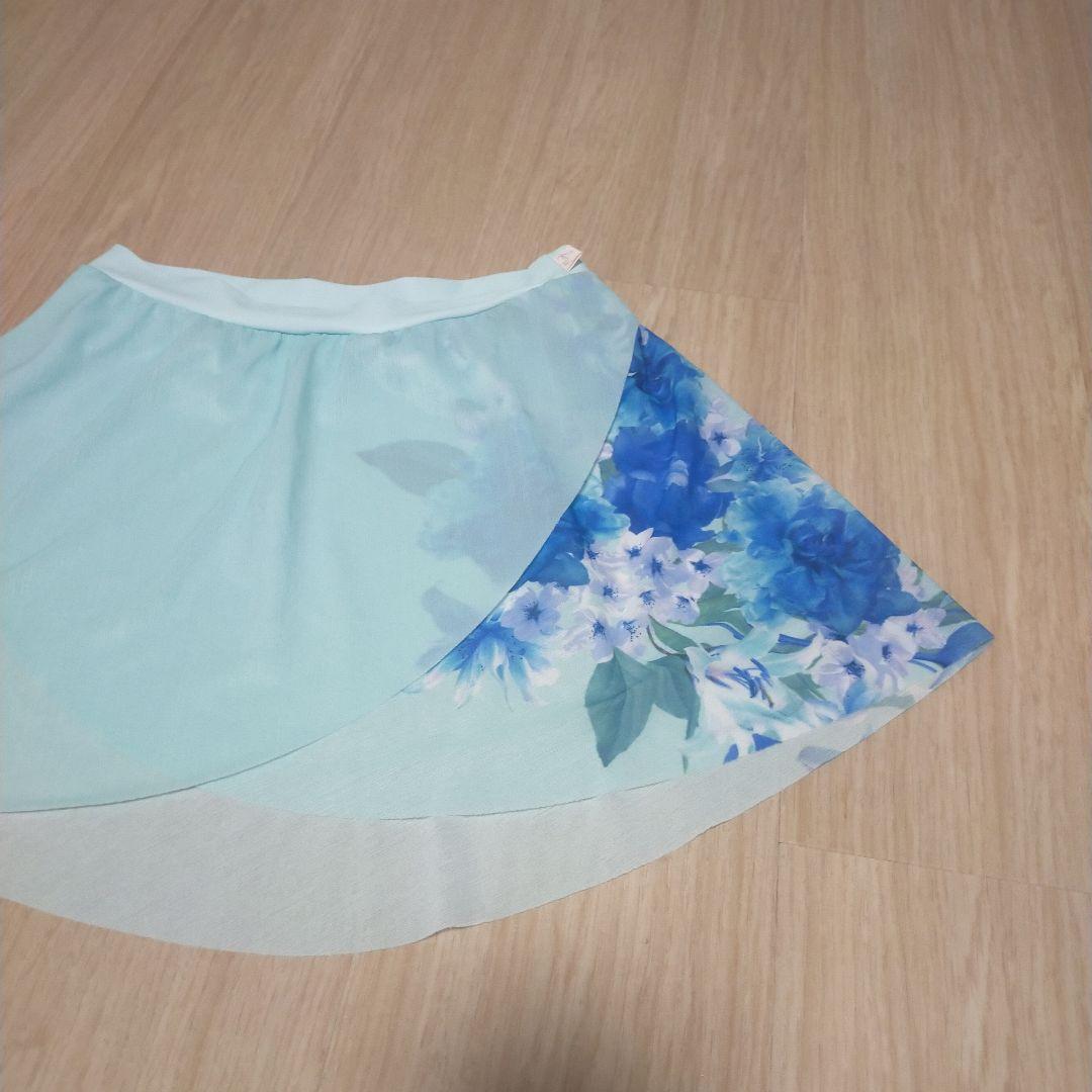 Chacott 水色 花柄 バレエスカート