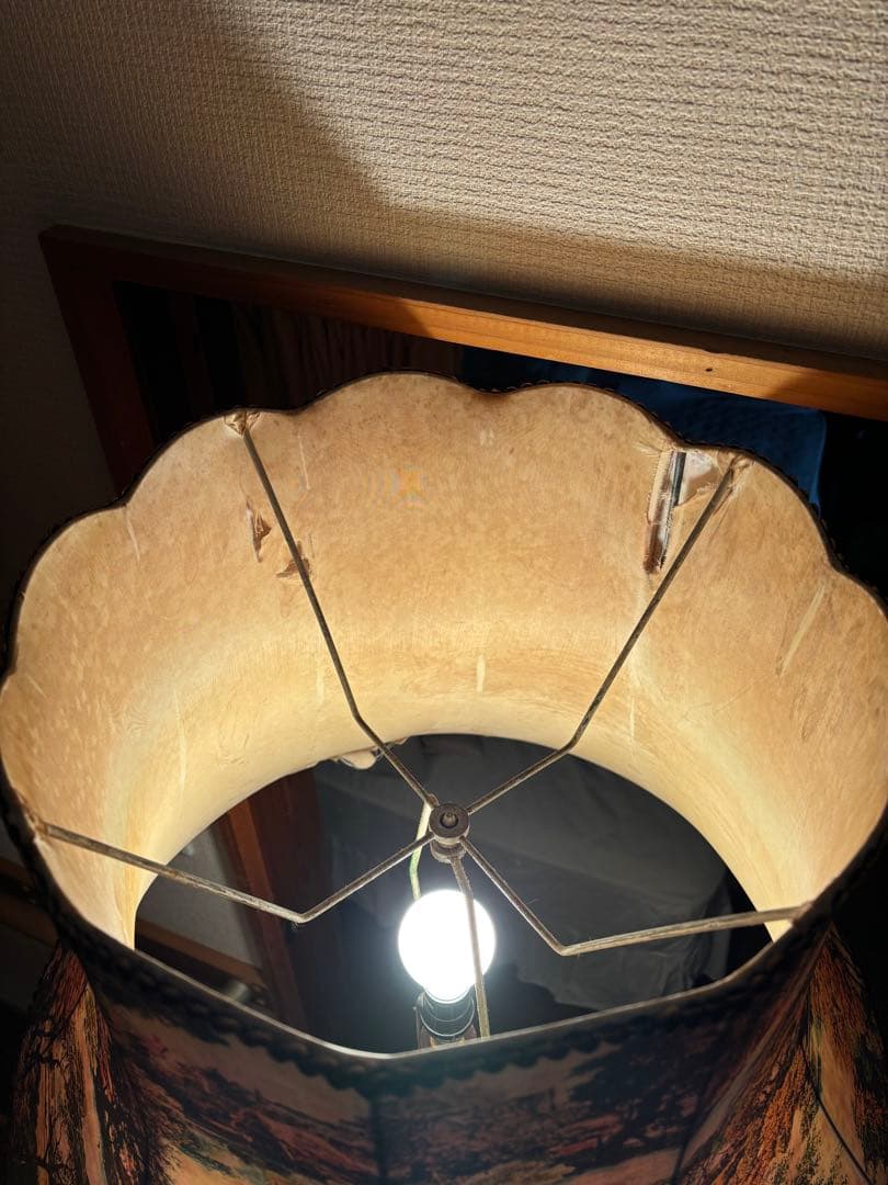 フロアスタンド アンティーク自然風景柄