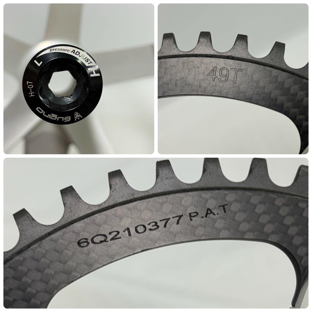sugino 75DD 170mm digirit カーボンチェーンリング49T