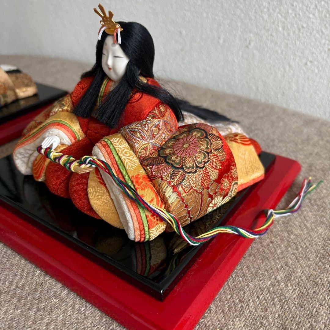 コンパクト 木目込み お内裏様・お雛様（新王飾り）