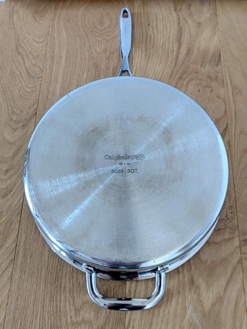 Calphalon 3層ステンレス ソテーパン フライパン 3QT 蓋付き