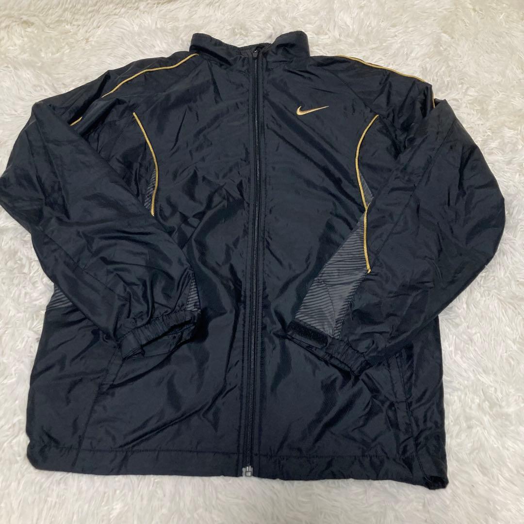 Nike ブラック ゴールド　ナイロンジャージ上下セット M.L