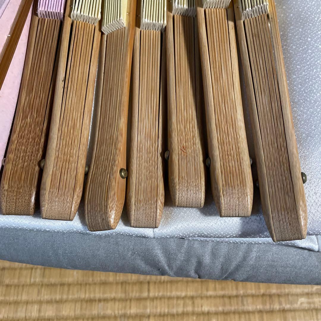 舞扇子 青と金のグラデーション６本セット