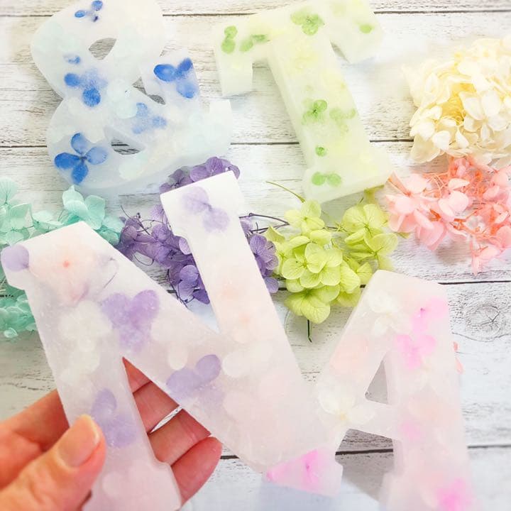 【完売】アルファベット イニシャル キャンドル 紫陽花 あじさい ウエディング