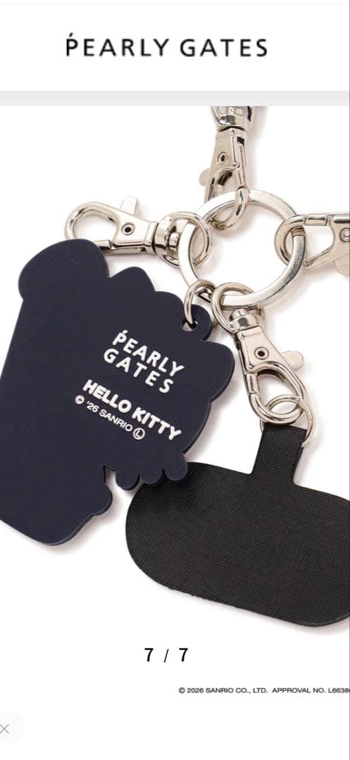 PEARLY GATES ハローキティ ストラップ　ネイビー