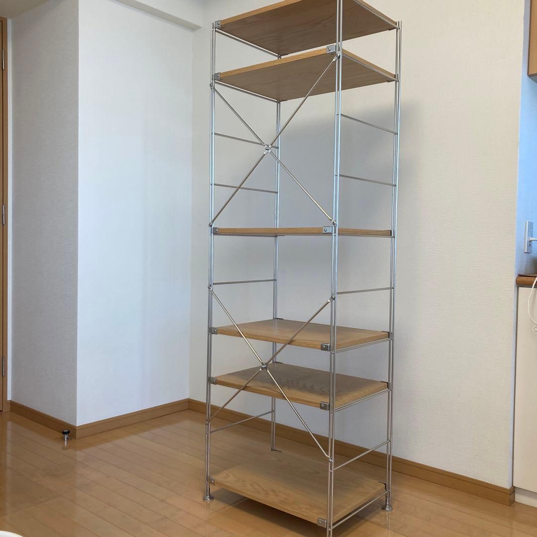 ★無印良品★ ステンレスユニットシェルフ大　オーク材棚セット