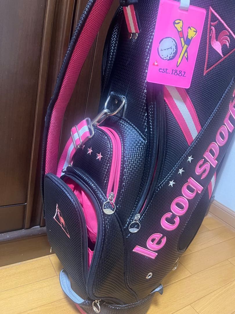 le coq sportif キャディバッグ ブラック・ピンク レディース