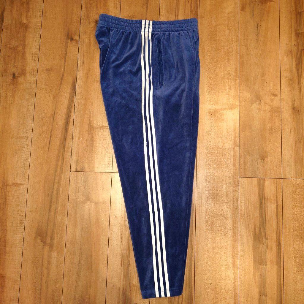 adidas originals アディダス ベロア トラックパンツ ブルー