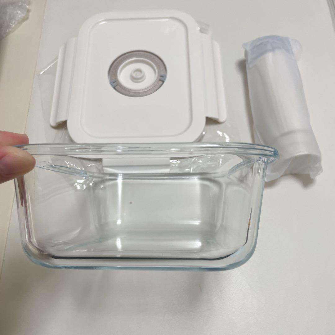 バキュームシーラーマシンスターターセットは、バッテリー密閉食品保存用ガラス容器