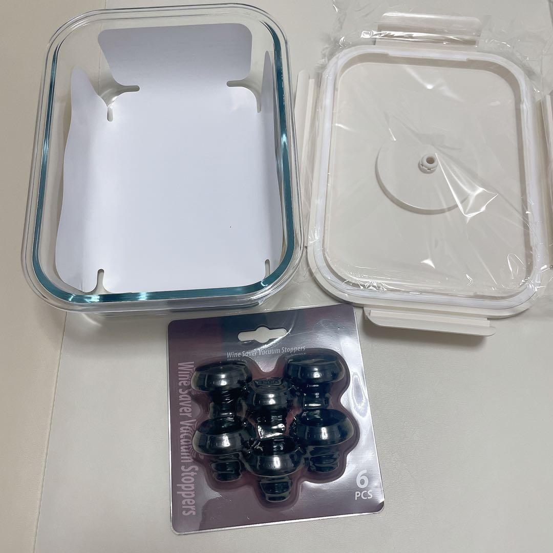 バキュームシーラーマシンスターターセットは、バッテリー密閉食品保存用ガラス容器