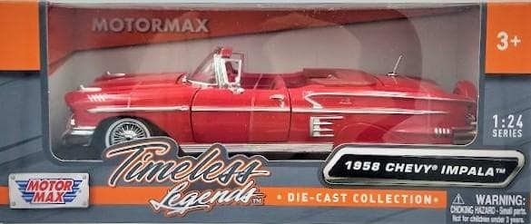 ミニカー Motormax 1/24 1958 Chevrolet Impala RED