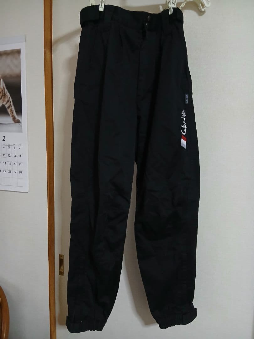 がまかつ.フィッシング磯パンツ黒ブラック.ズボンウエストゴム.釣り