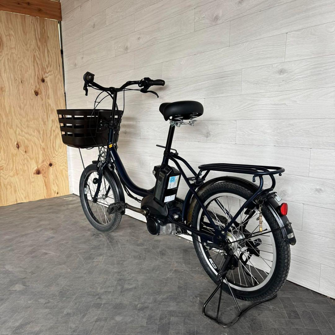 電動アシスト自転車 ダークブルー 前部バスケット付き