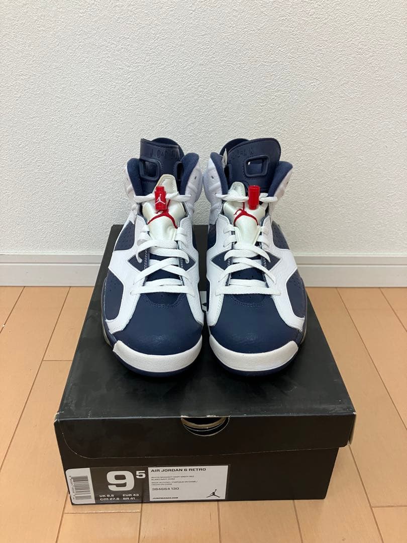 Air Jordan 6 Retro ホワイト/ネイビー/レッド　オリンピック